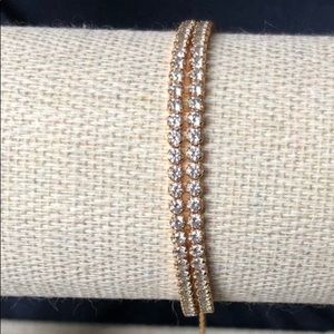 Swarovski rose gold tennis bracelet adjustable